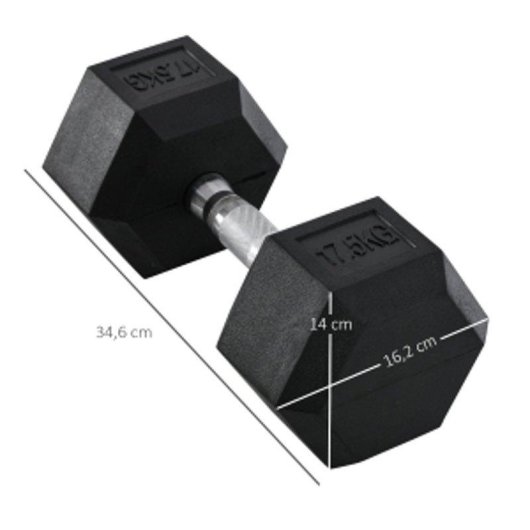 Haltere hexagonal Welltin 17,5 kg com pega moleteada