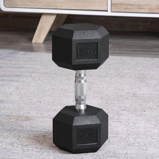 Haltere hexagonal Welltin 17,5 kg com pega moleteada