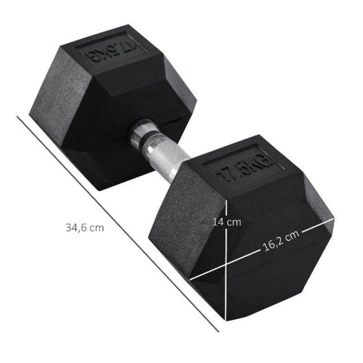 Haltere hexagonal Welltin 17,5 kg com pega moleteada