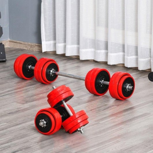 Verstelbare halter Welltin 30 kg 2-in-1 met halterstang