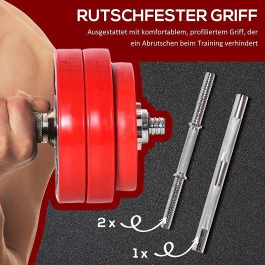 Verstelbare halter Welltin 30 kg 2-in-1 met halterstang