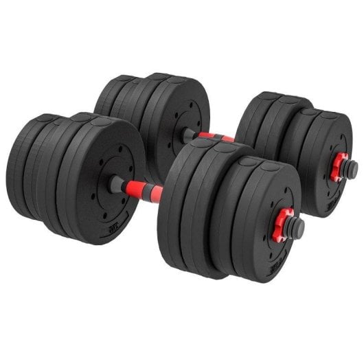 Haltère Welltin Ajustable 30 kg Convertible Barre 2 en 1 Antidérapant