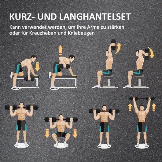 Haltère Welltin Ajustable 30 kg Convertible Barre 2 en 1 Antidérapant