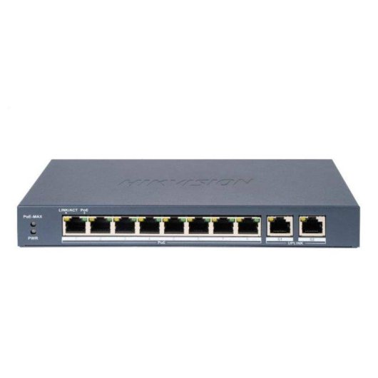 Switch Hikvision DS-3E0310P-E/M(B) 8 porte PoE 80W 2x Gigabit