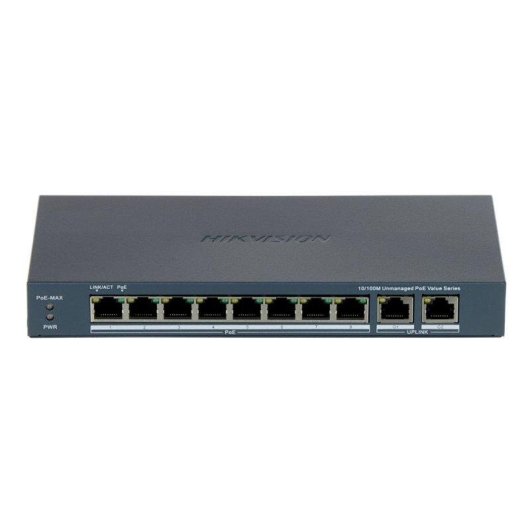 Switch Hikvision DS-3E0310P-E/M(B) 8 porte PoE 80W 2x Gigabit