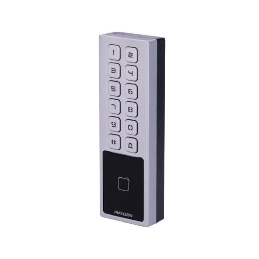 Contrôle d’accès Hikvision DS-K1T805MBWX Carte et PIN 10 000 utilisateurs IP65