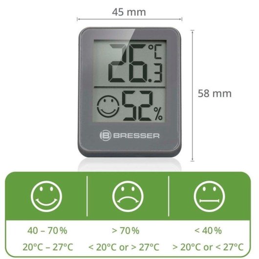 Termohigrómetro Bresser ClimaTemp Hygro 6 Unidades Digitales Pilas Incluidas