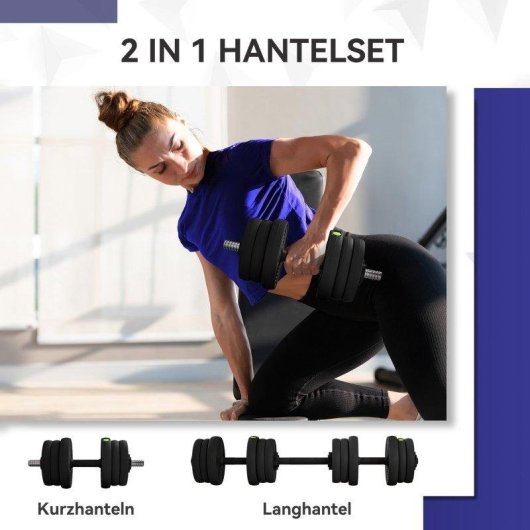 Conjunto halteres ajustaveis 20 kg Welltin Pegadas antiderrapantes