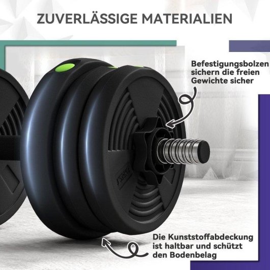 Conjunto halteres ajustaveis 20 kg Welltin Pegadas antiderrapantes