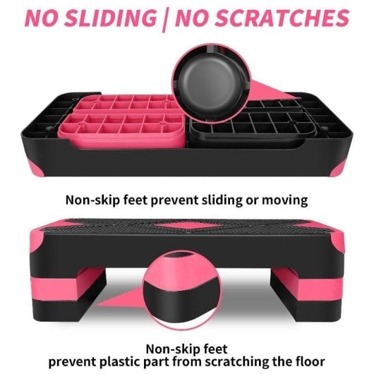 Step de Ejercicio Aeróbico Ajustable Welltin 3 Alturas 250 kg 68,5 cm Rosa