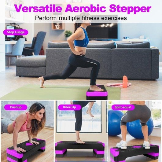 Escalón Fitness Stepper Ajustable Welltin 3 Niveles 250 Kg
