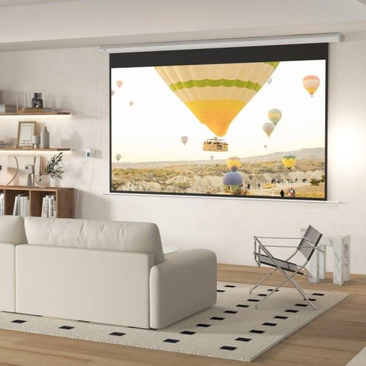 Ecrã de projeção HOMCOM elétrico 120 polegadas 16:9 com comando