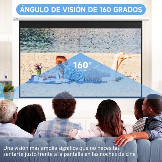 Ecrã de projeção HOMCOM elétrico 120 polegadas 16:9 com comando