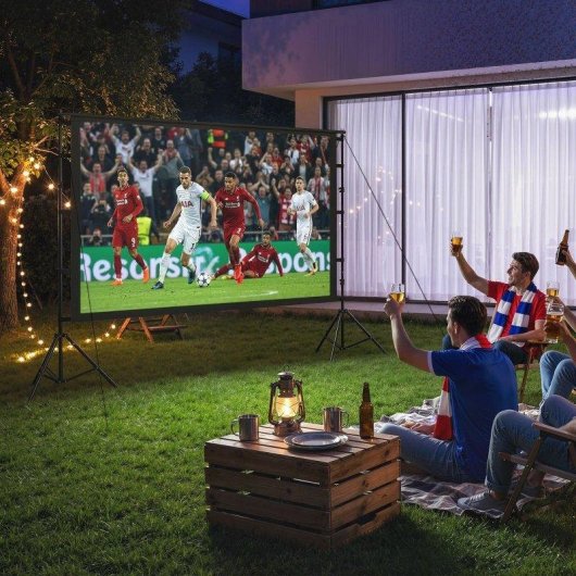 Pantalla Proyector Homcom 100" 16:9 Doble Trípode 4K/8K Blanco