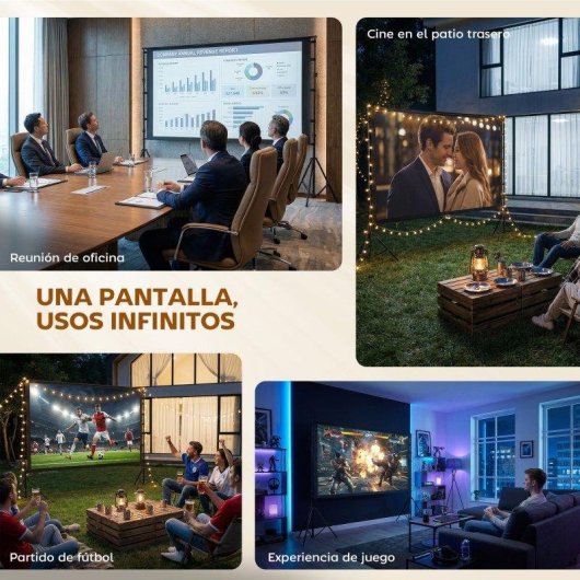 Pantalla Proyector Homcom 100" 16:9 Doble Trípode 4K/8K Blanco