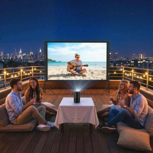 Pantalla Proyector Homcom 100" 16:9 Doble Trípode 4K/8K Blanco