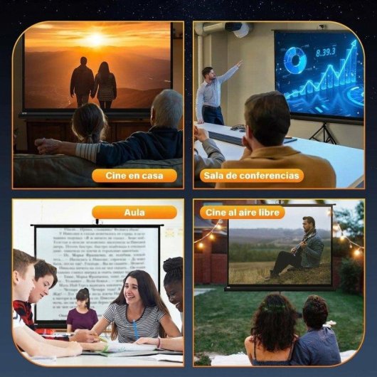 Pantalla de Proyector Homcom 84" 4:3 Enrollable Trípode Negro