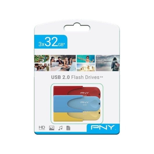 Pen USB PNY Attaché 4 32 GB USB 2.0, conjunto de 3