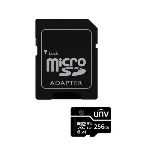 Cartão microSDXC Uniview 256 GB C10 U1 V10 A1 75 MB/s com adaptador