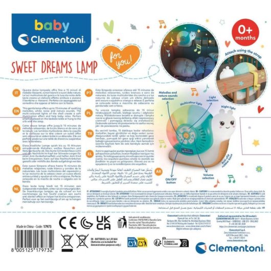 Lámpara de Noche Caracol Clementoni Baby For You Con Melodías y Sonidos