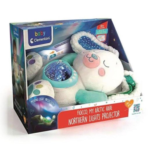 Peluche Bebé Clementoni Baby Conejito Pola Proyector Aurora Boreal Sonidos Relajantes