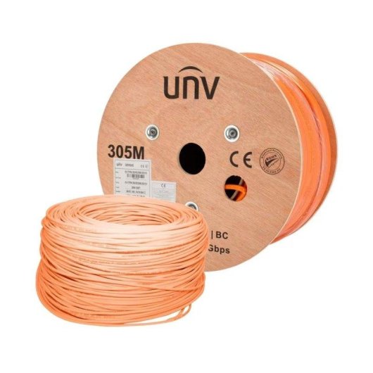 Cabo de Rede Uniview F/FTP Cat6A 305 m Laranja