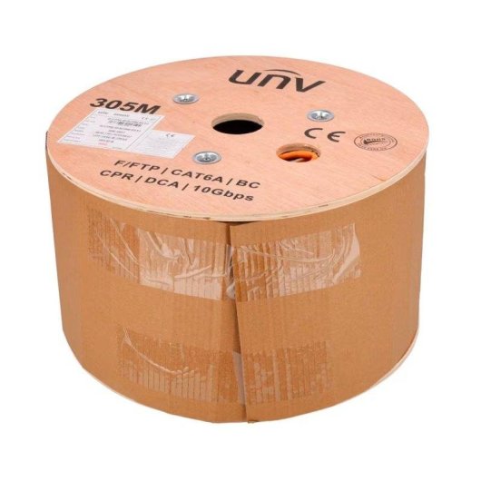 Cabo de Rede Uniview F/FTP Cat6A 305 m Laranja