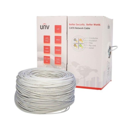 Câble réseau Uniview Cat6 UTP 305 m blanc