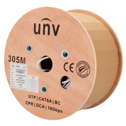 Cabo de Rede Uniview UTP Cat6A 305m Branco UV-utp6a-300-bc23awg-dca-r-w