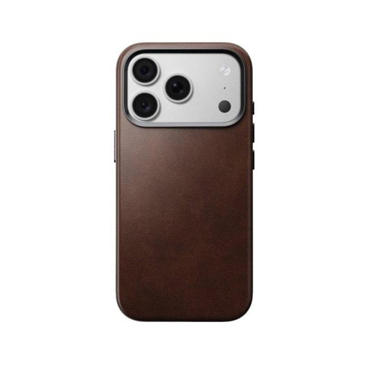 Funda para móvil Nomad Horween MagSafe de cuero marrón rústico para iPhone 18 Pro