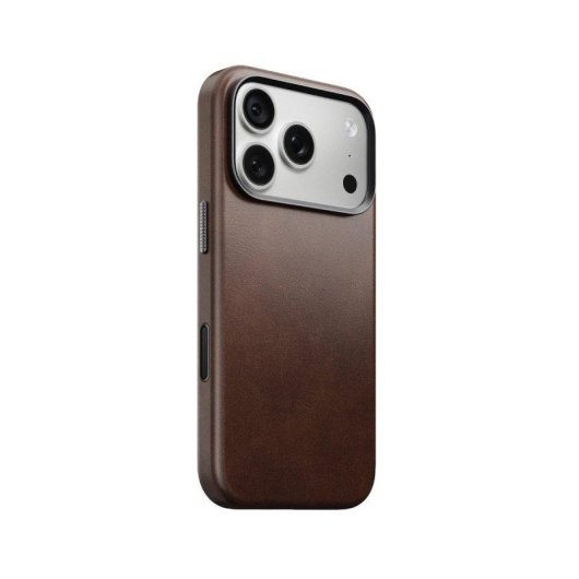 Funda para móvil Nomad Horween MagSafe de cuero marrón rústico para iPhone 18 Pro