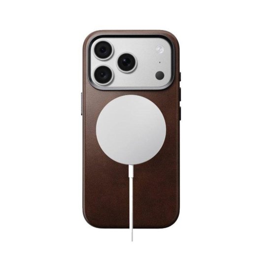 Funda para móvil Nomad Horween MagSafe de cuero marrón rústico para iPhone 18 Pro