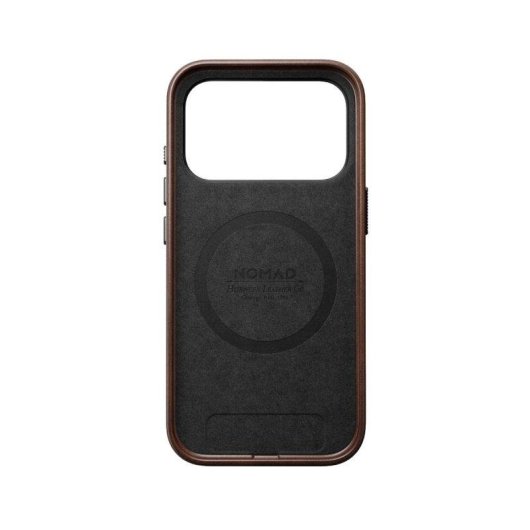 Funda para móvil Nomad Horween MagSafe de cuero marrón rústico para iPhone 18 Pro