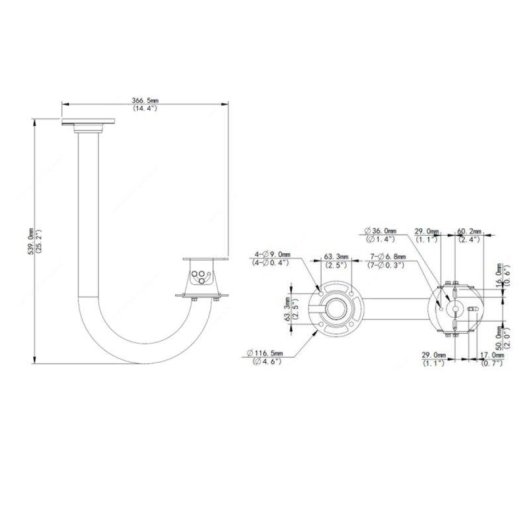 Soporte de Pared Uniview para Cámaras Domo Motorizadas Aluminio Blanco