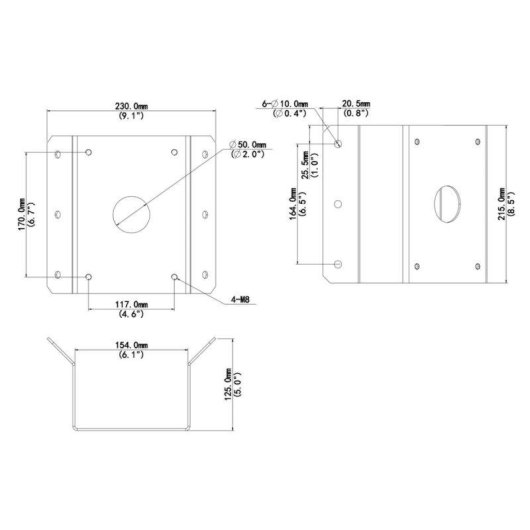 Suporte de Esquina Uniview UV-TR-UC08-B-IN Branco