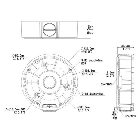 Caja de conexiones para cámaras Dome Uniview blanca, montaje rápido