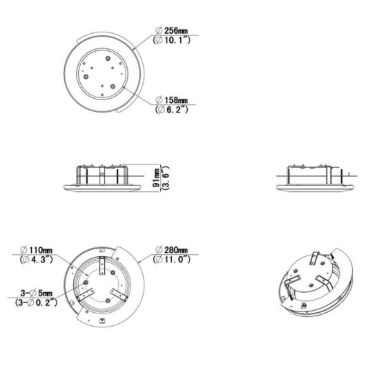 Soporte Empotrable Uniview Blanco para Cámaras Dome
