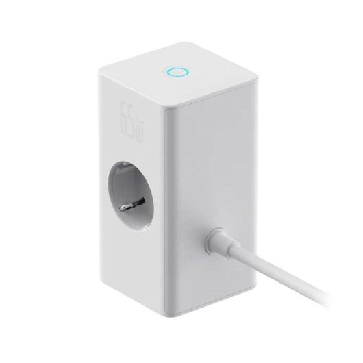 Estación Dock Baseus PowerCombo GaN III 65 W USB-C 2x USB-C 2x USB-A Blanca