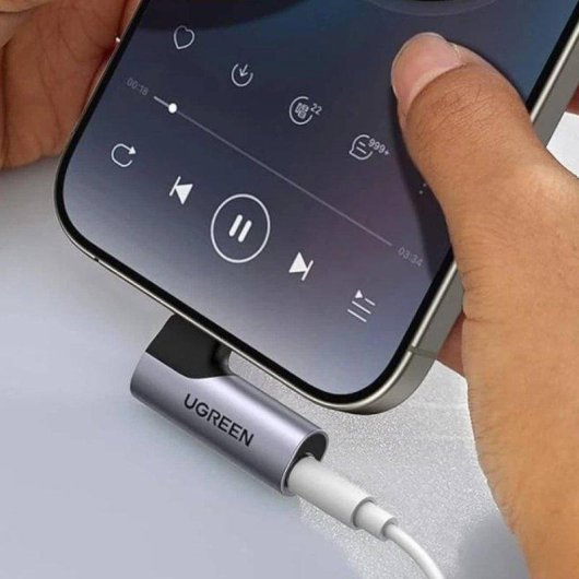 Audioadapter UGREEN CM460 USB-C auf 3,5-mm-Klinke 24 Bit/96 kHz grau