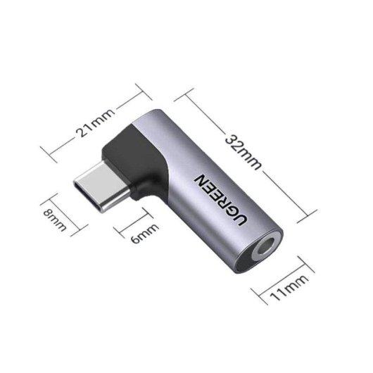 Audioadapter UGREEN CM460 USB-C auf 3,5-mm-Klinke 24 Bit/96 kHz grau