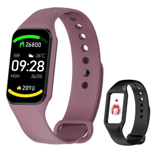 Bracelet d’activité Blackview R1 Bluetooth violet IP68, santé et 24 modes sportifs