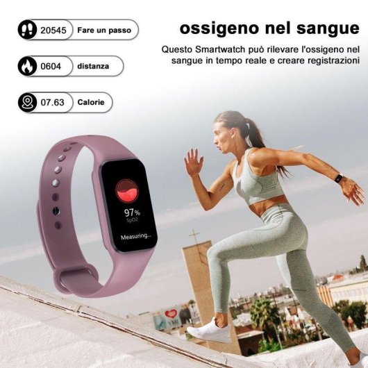 Bracelet d’activité Blackview R1 Bluetooth violet IP68, santé et 24 modes sportifs