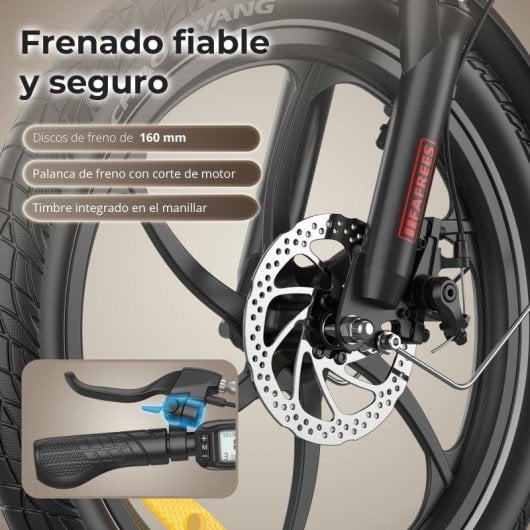 Bicicleta Eléctrica Plegable Fafrees F20+ 250 W 20 Ah 100 km Shimano 20"