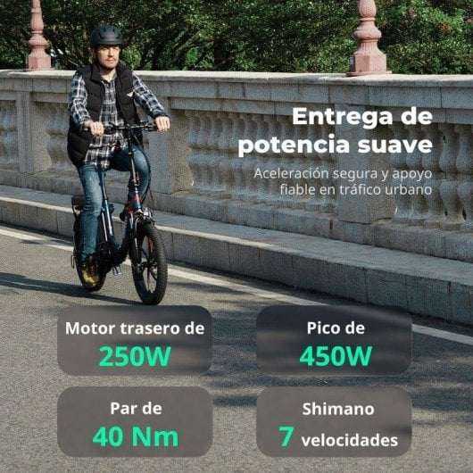 Bicicleta Eléctrica Plegable Fafrees F20 Pro 250W 36V 20Ah 20" 100 km