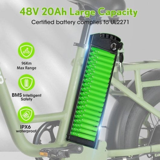 Bicicleta Eléctrica Philodo T1 Batería 48V 20Ah 7 Velocidades Neumático 20"