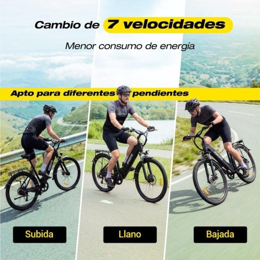 Bicicletta elettrica Eskute C202 250W 48V 17,5Ah Shimano 7v Pneumatici 26"