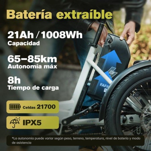Triciclo eléctrico Fafrees F20 Mate II plegable 250 W 48 V 21 Ah 20"