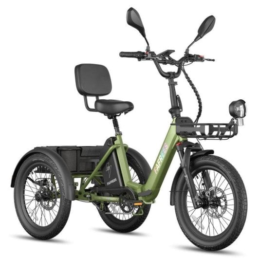 Triciclo Eléctrico Fafrees F20 Mate II 250W 48V 21Ah Frenos Hidráulicos 20" Verde
