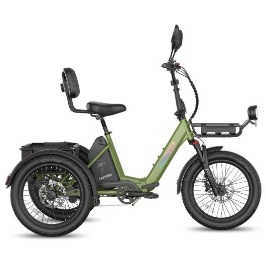 Triciclo Eléctrico Fafrees F20 Mate II 250W 48V 21Ah Frenos Hidráulicos 20" Verde