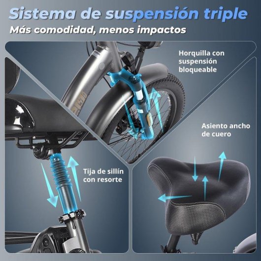 Triciclo Eléctrico Fafrees F20 Mate Motor 500W Batería 48V 21Ah 20" Freno Hidráulico